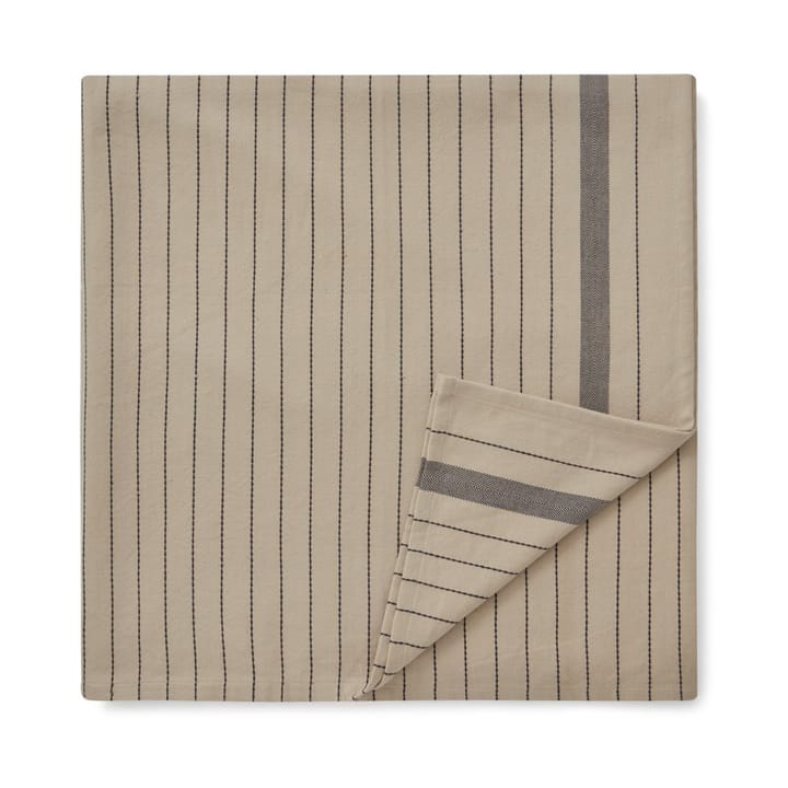 Striped Organic Cotton duk 150 x 250 cm, Beige-dark gray Lexington