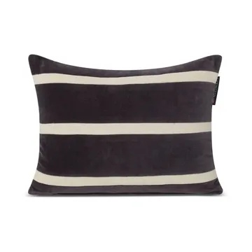 Striped Organic Cotton Velvet pute 30 x 40 cm - Dark gray-light beige - Lexington