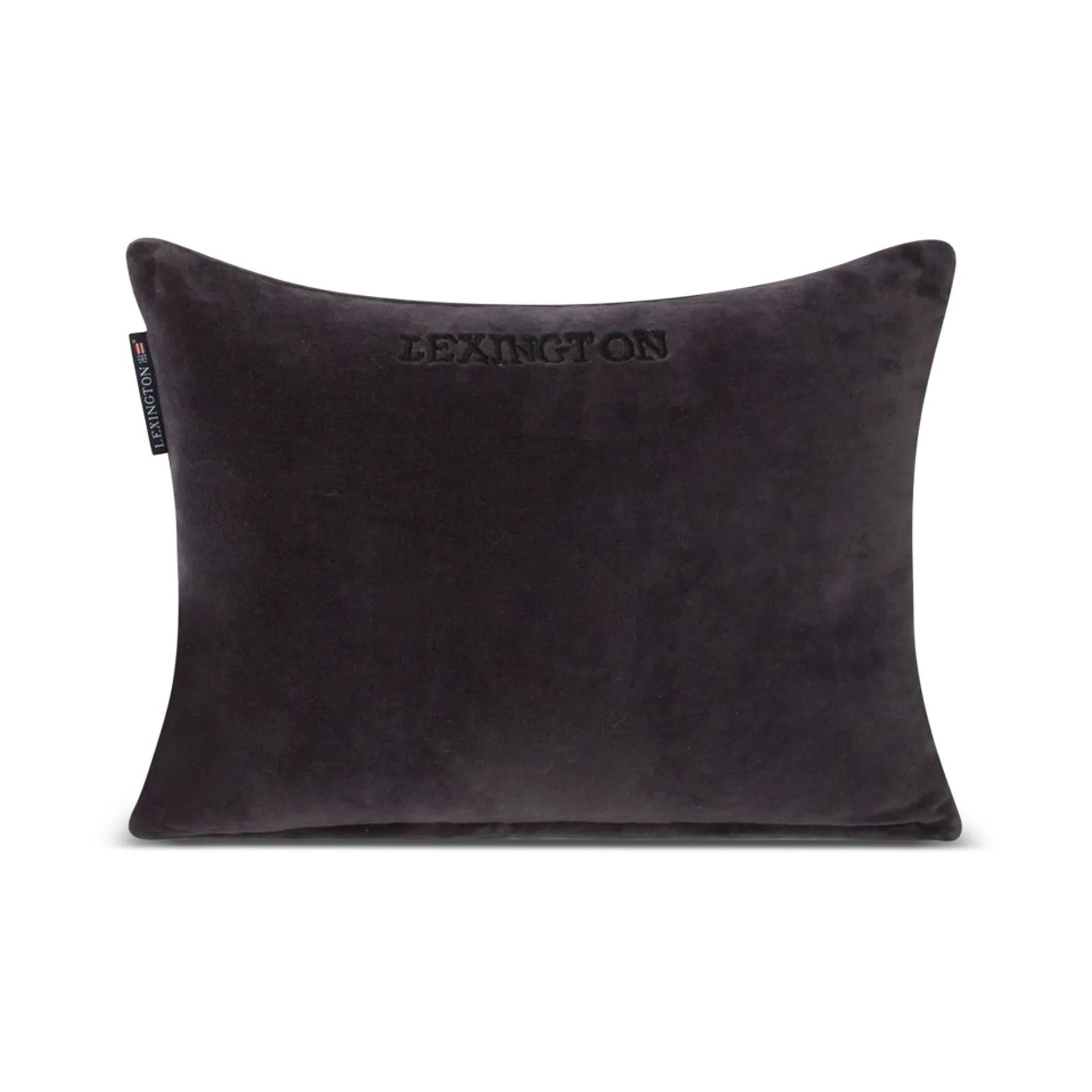 Striped Organic Cotton Velvet pute 30 x 40 cm, Dark gray-light beige Lexington