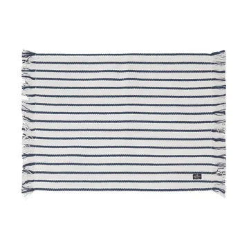 Striped Recycled Cotton bordbrikke 40x50 cm - Navy - Lexington