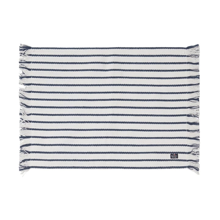 Striped Recycled Cotton bordbrikke 40x50 cm - Navy - Lexington