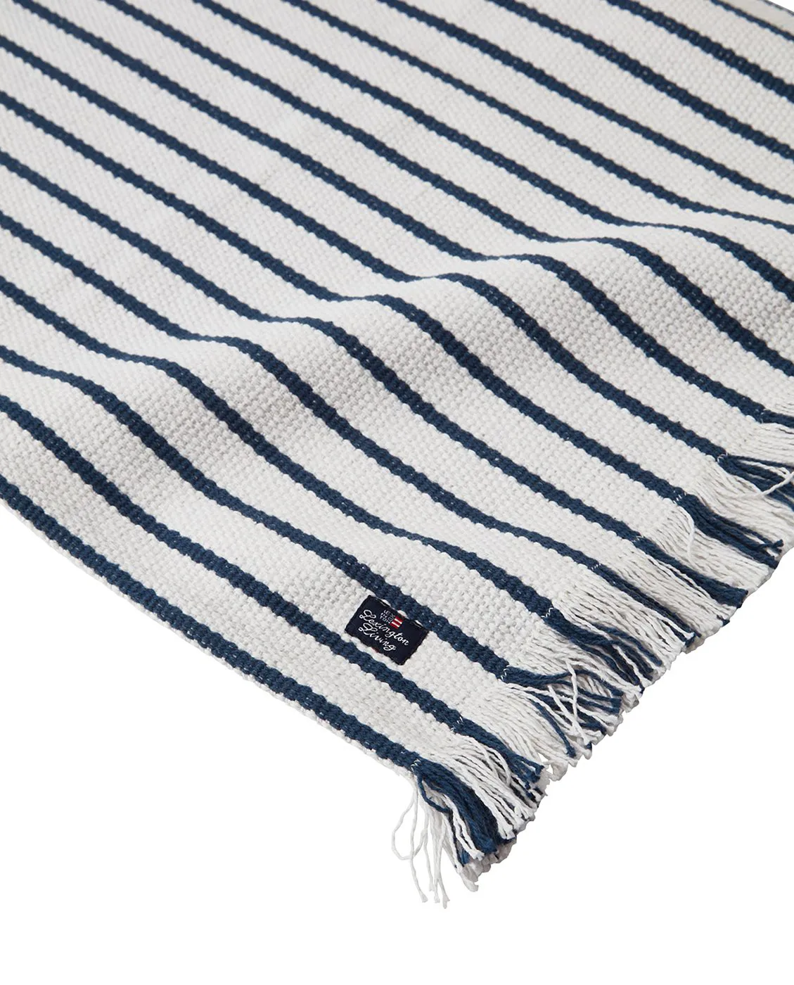 Striped Recycled Cotton bordbrikke 40x50 cm, Navy Lexington