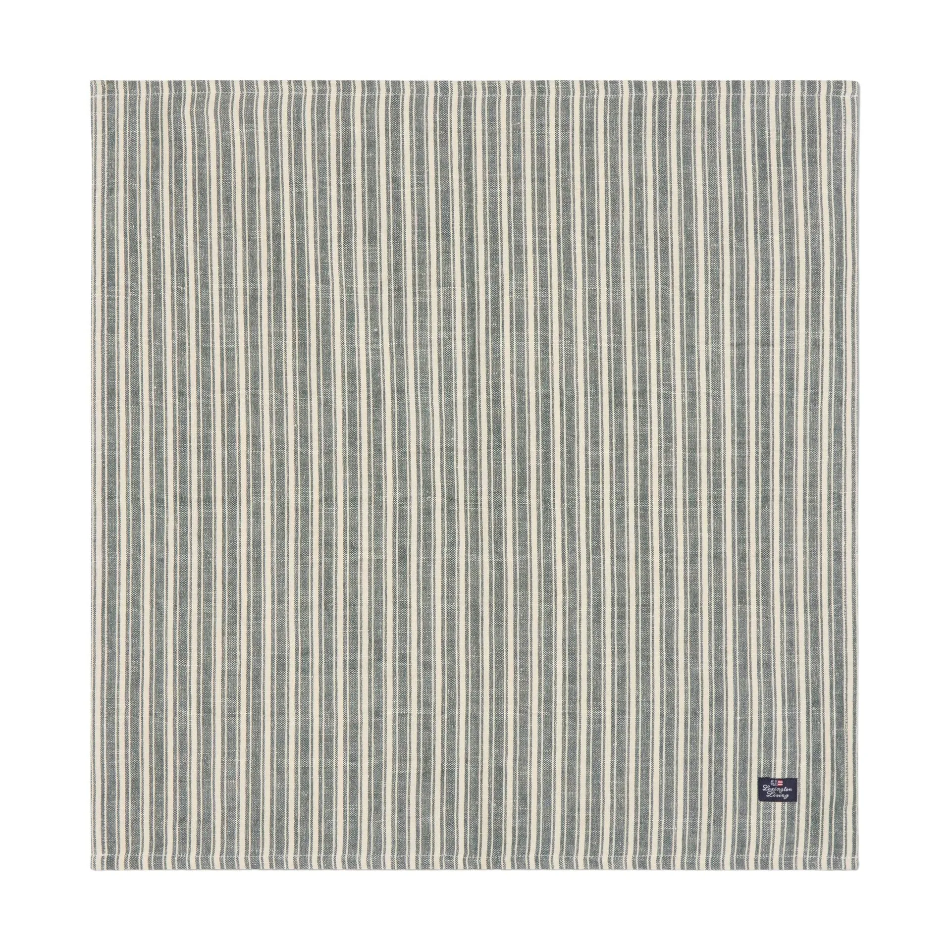Stripete linservietter, Green-lys beige, 50x50 cm Lexington
