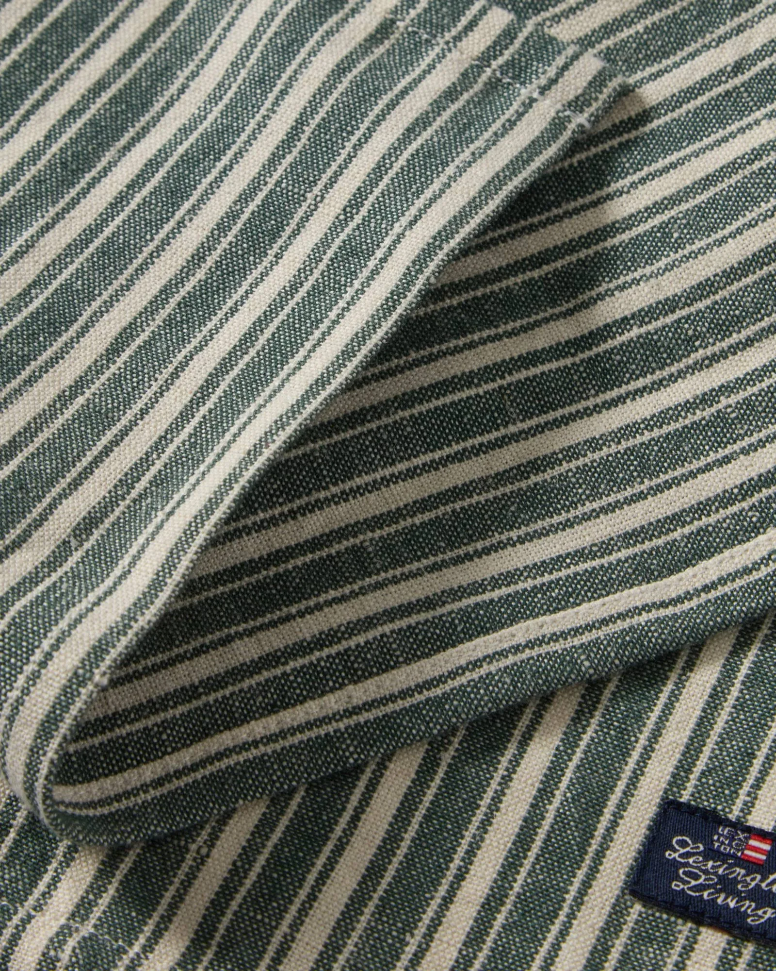 Stripete linservietter, Green-lys beige, 50x50 cm Lexington