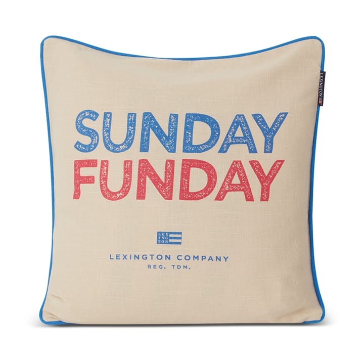 Sunday Funday Printed putetrekk 50 x 50 cm, Beige-blå-rosa Lexington