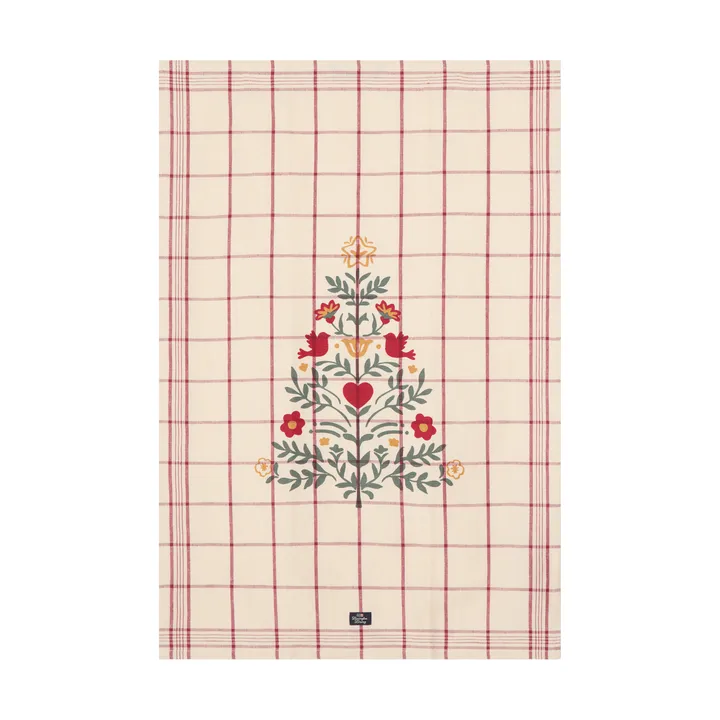 Tree lin/ bomull kjøkkenhåndkle - White-red-green, 50x70 cm - Lexington