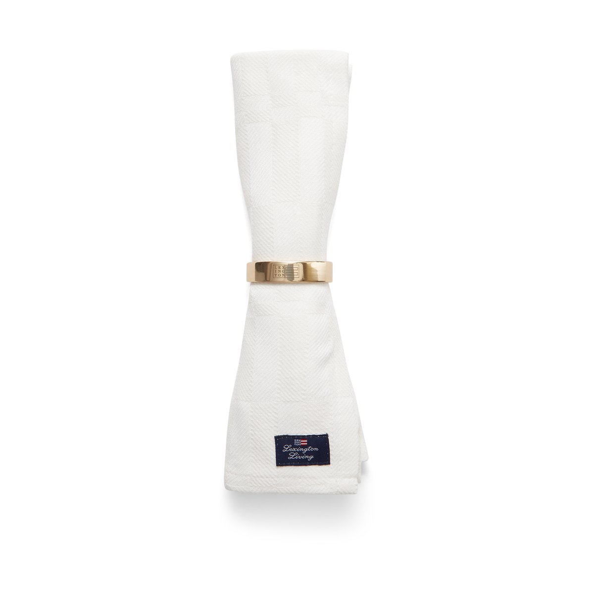 Lexington White Jacquard Cotton serviett 50x50 cm Hvit