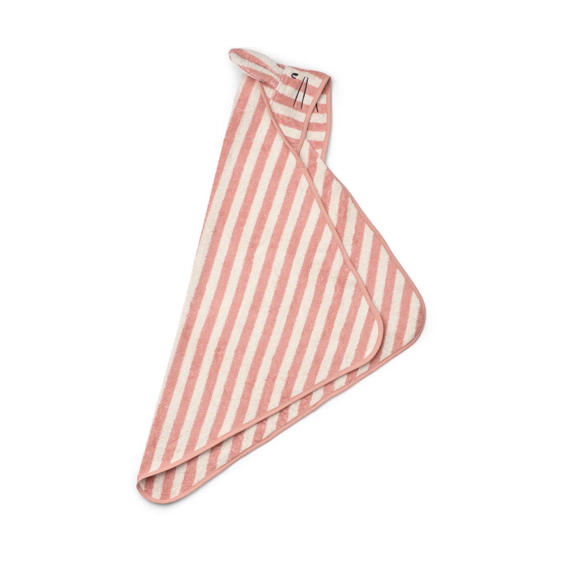 Albert hettehåndkle 70x70 cm, Coral blush-creme de la creme stripe Liewood