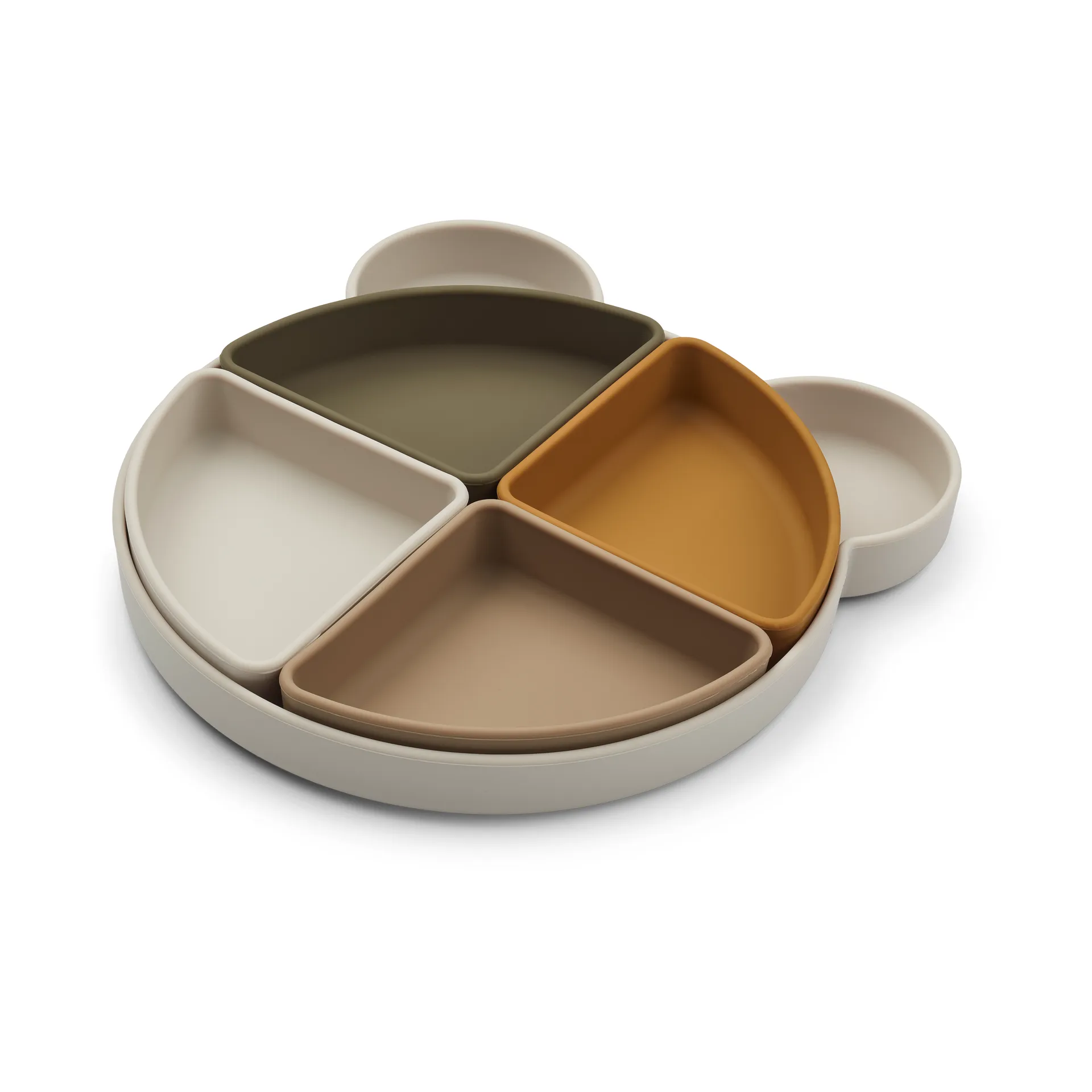 Arne barnetallerken + 4 boller, Mr bear sandy multi mix Liewood