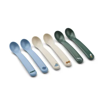 Auste skje 6-pakning - Beach Blue Mix - Liewood