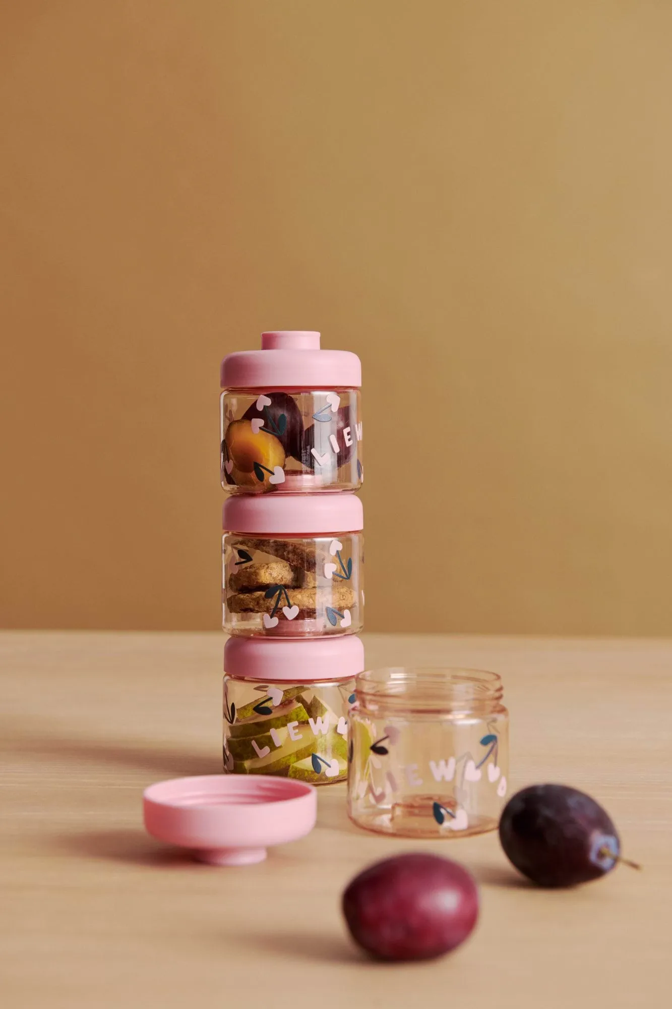 Dominique barnematglass 100 ml 4-pakning, Cherry heart-Rosey Liewood