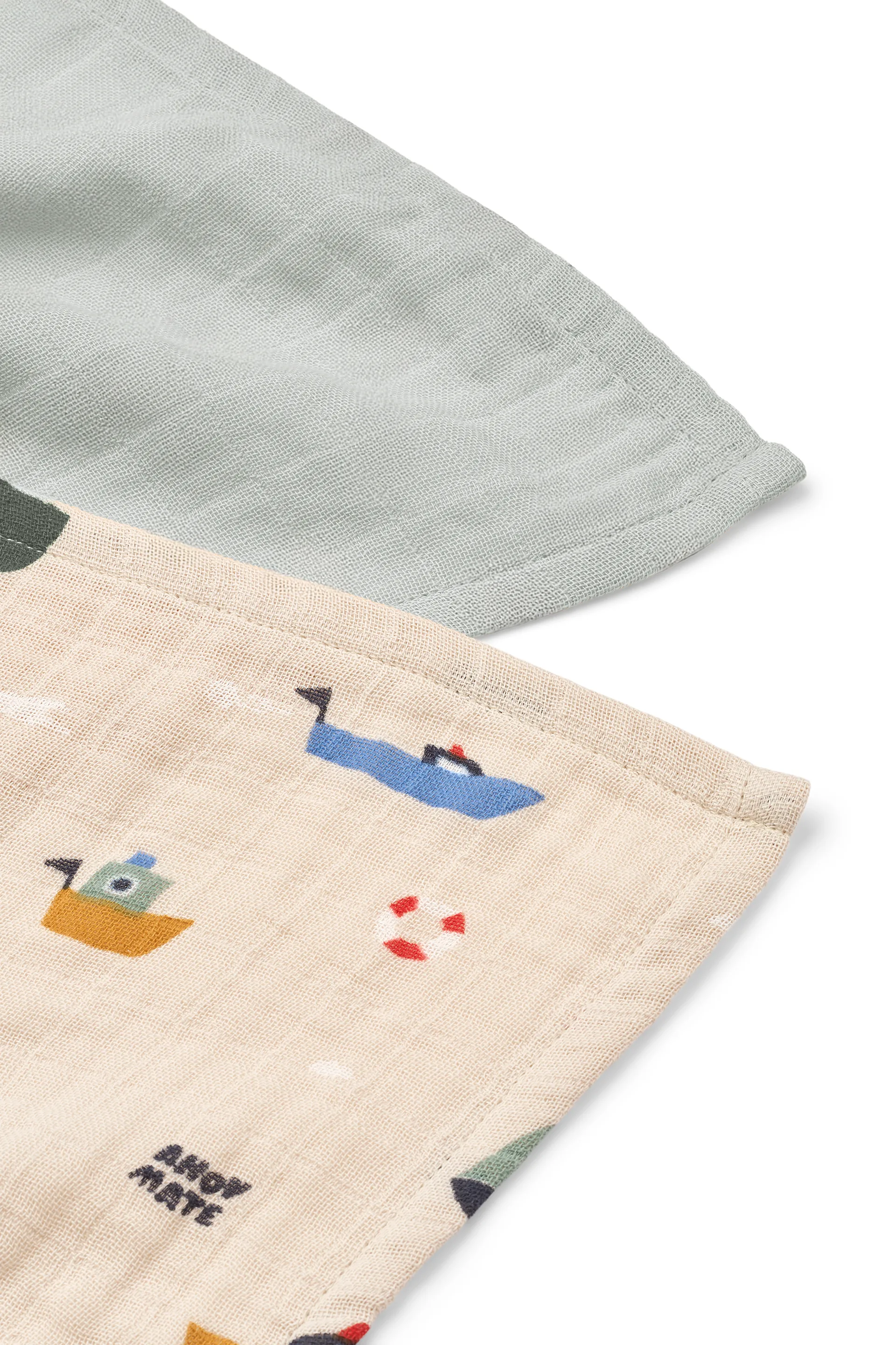 Lewis muslinpledd 2-pakning 65x65 cm, Sailing-dove blue mix Liewood