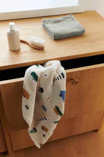 Lewis muslinpledd 2-pakning 65x65 cm - Sailing-dove blue mix - Liewood