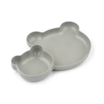 Magus Bear Divider tallerken 2 deler - Dove blue - Liewood