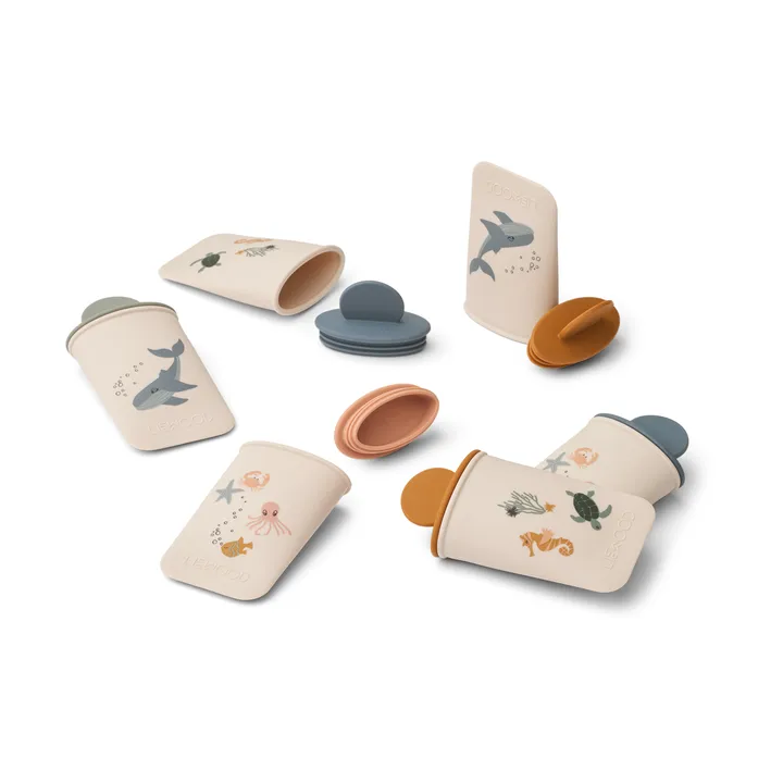 Malik printed mini ispinneformer 12 deler - Sea creature-sandy - Liewood