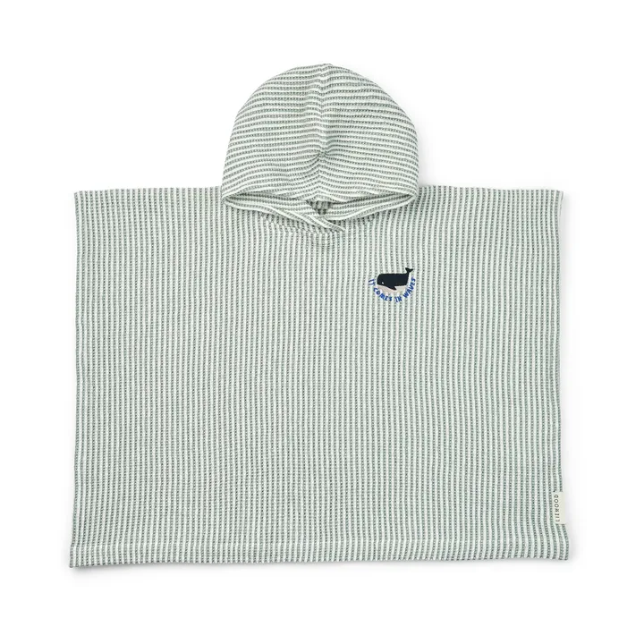 Paco badeponcho peppermint creme de la creme stripe - 3–4 år - Liewood