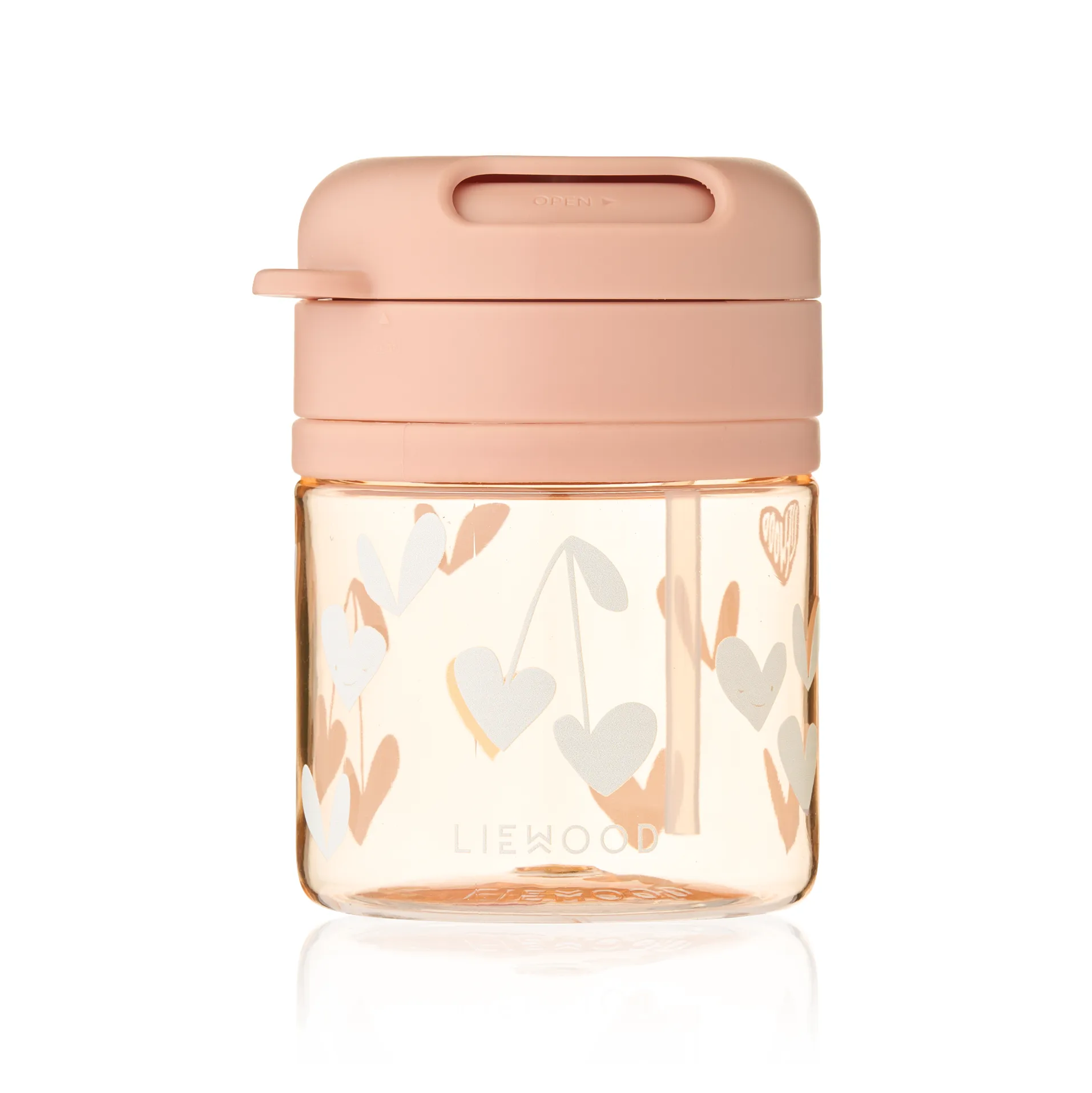 Pavia kopp med sugerør 28 cl, Sweethearts-pale tuscany Liewood