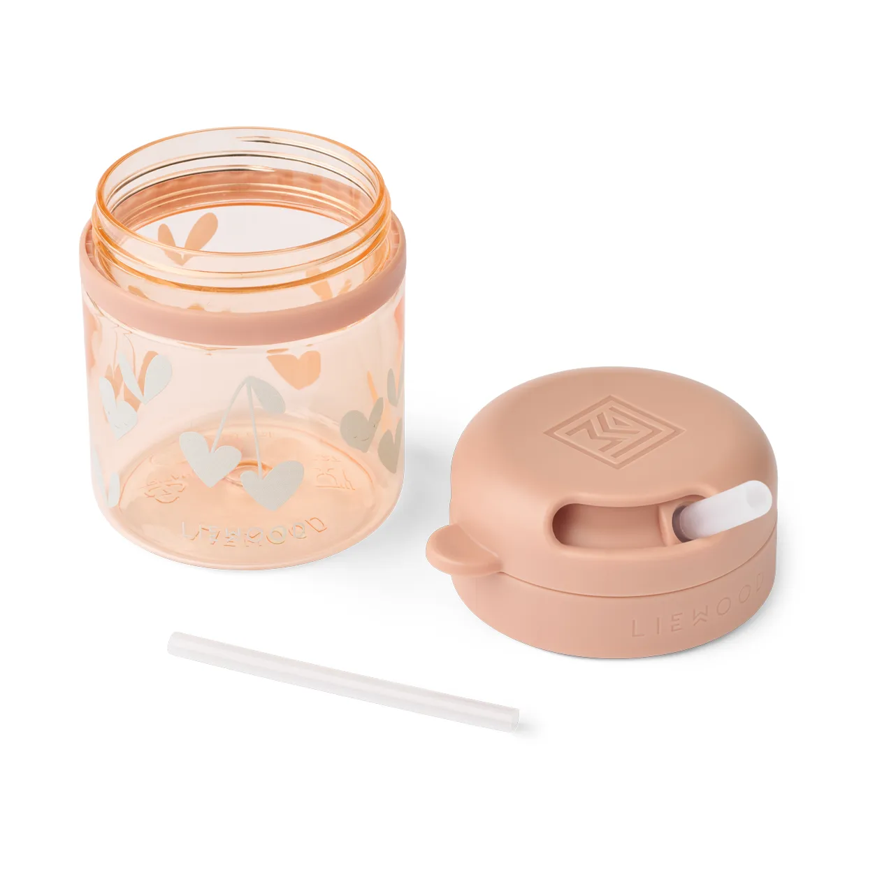 Pavia kopp med sugerør 28 cl, Sweethearts-pale tuscany Liewood