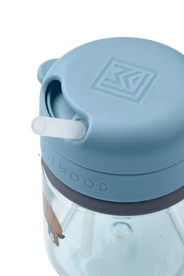 Pavia kopp med sugerør - Fun-beach blue, 28 cl - Liewood