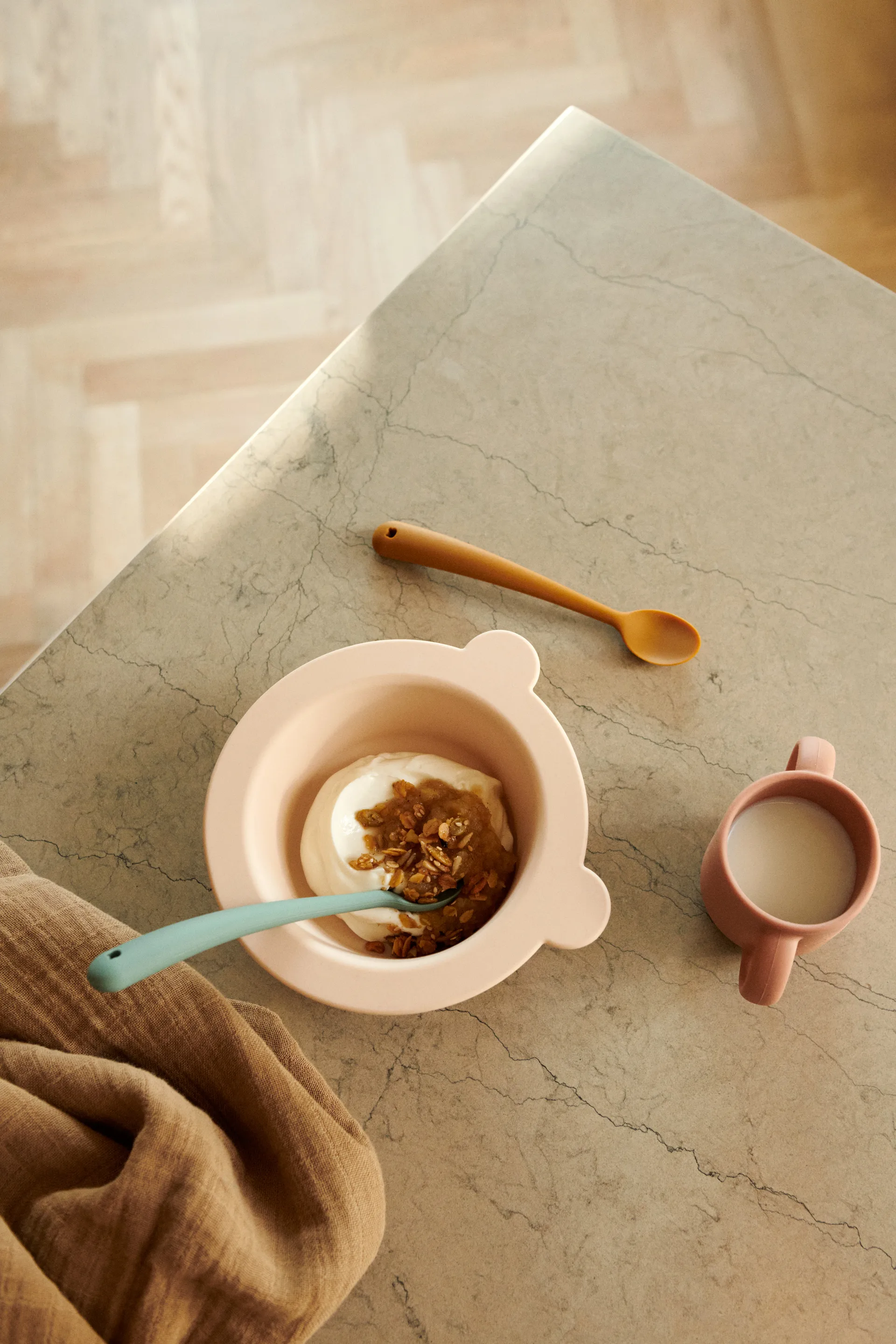 Peony bolle med sugekopp Ø16 cm 2 deler, Mustard-tuscany rose mix Liewood