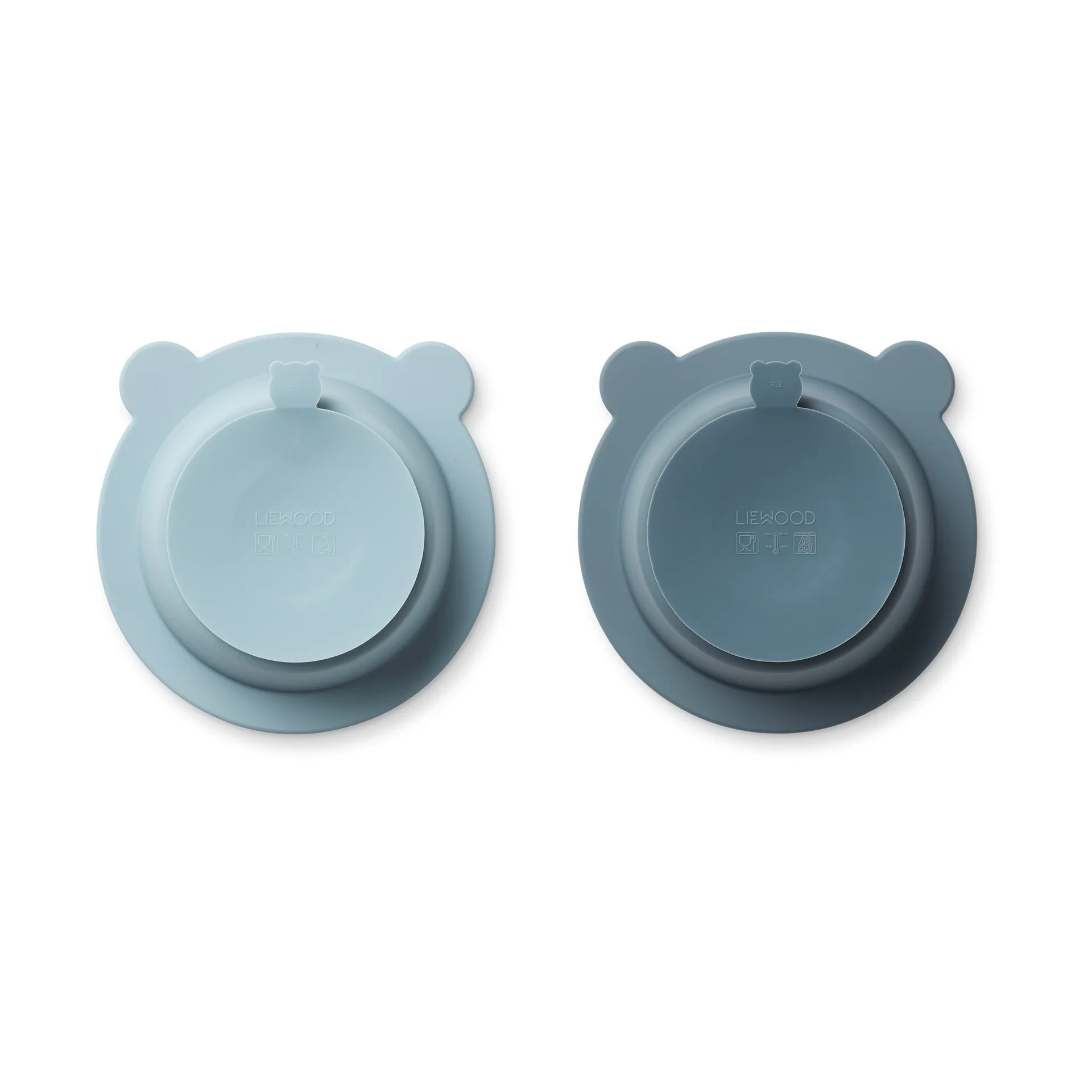 Peony bolle med sugekopp Ø16 cm 2 deler, Sea blue-Whale blue Liewood