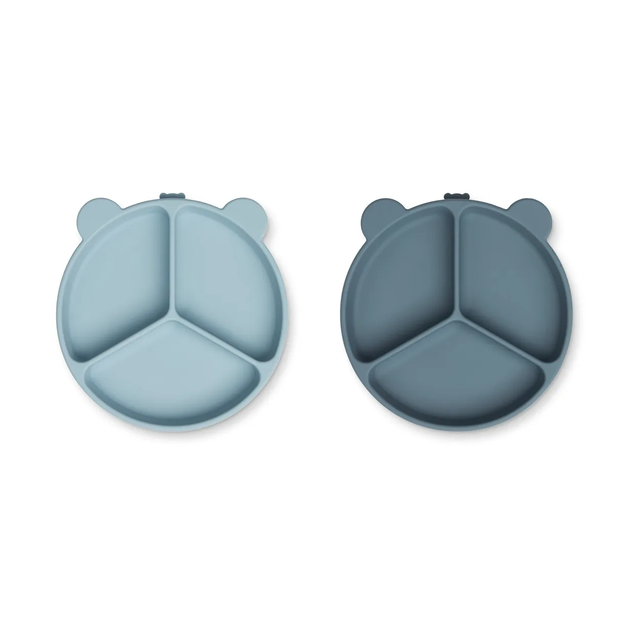 Liewood Stacy delt barnetallerken 2-pakning Sea blue-Whale blue