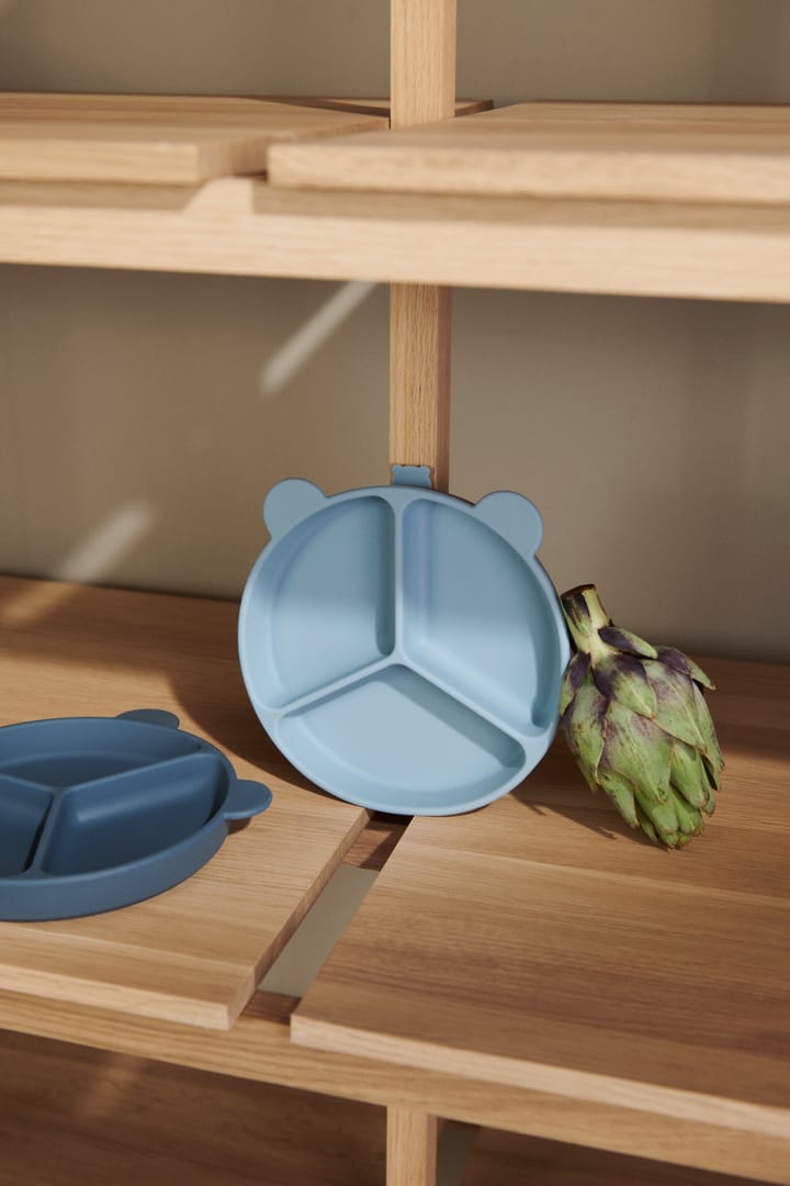 Stacy delt barnetallerken 2-pakning, Sea blue-Whale blue Liewood