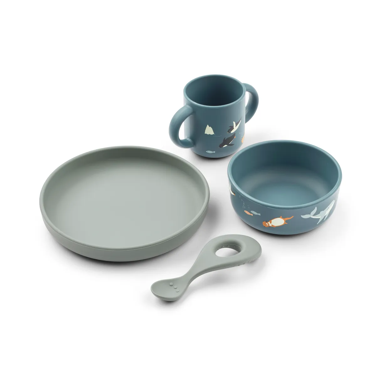 Liewood Vivi printed servisesett 4 deler Arctic Sea-Ocean view