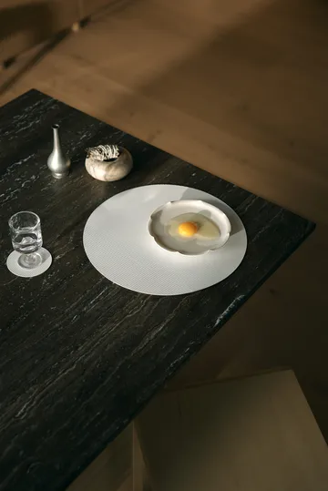 Corduroy glassunderlag - Pure white, circle - LIND DNA