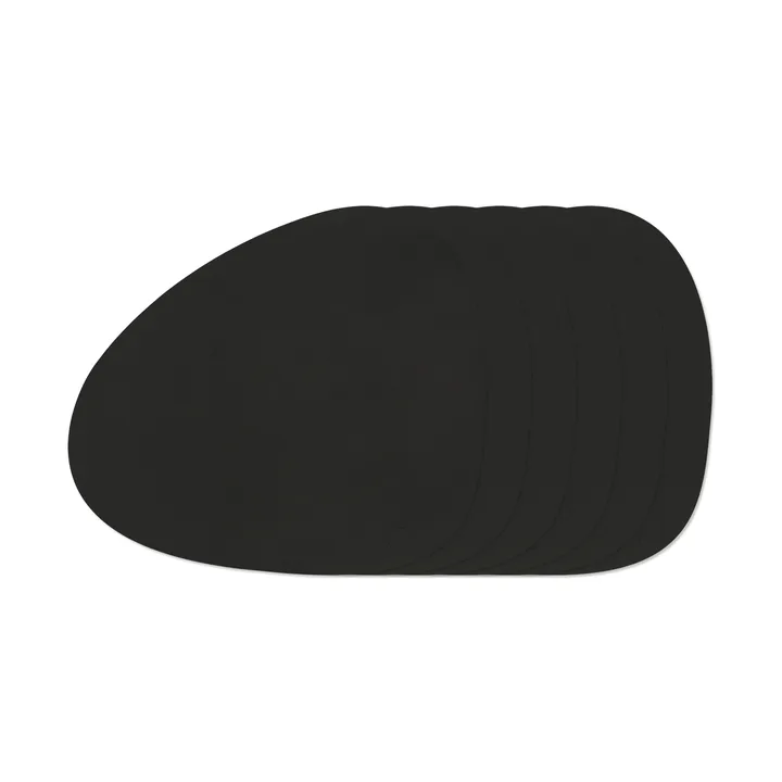 Nupo Curve bordbrikke-sett - Black Ink, 6-pakning - LIND DNA