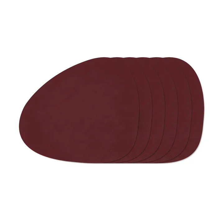 Nupo Curve bordbrikke-sett - Burgunder, 6‑pakning - LIND DNA