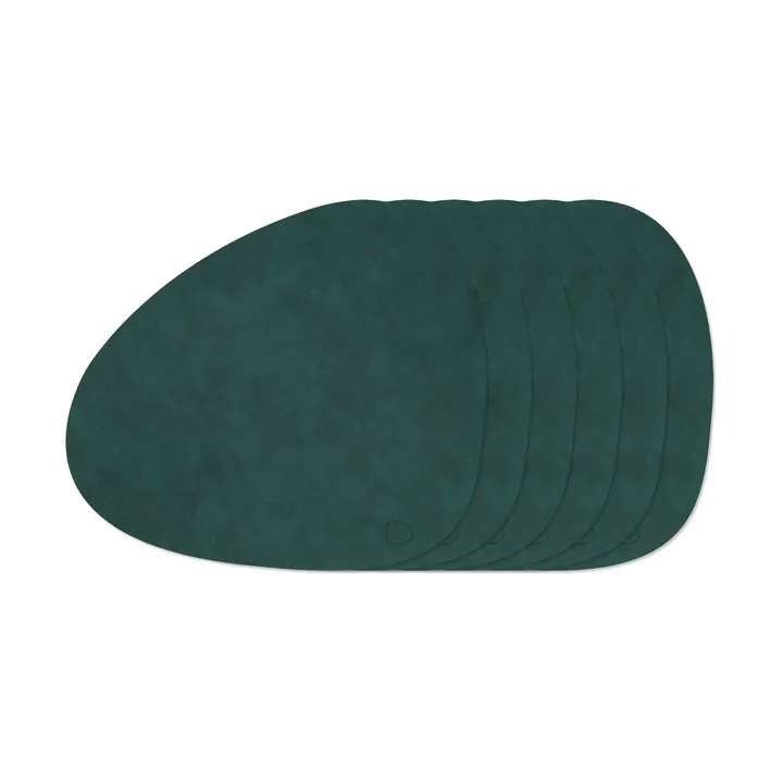 Nupo Curve bordbrikke-sett - Dark Green, 6‑pakning - LIND DNA