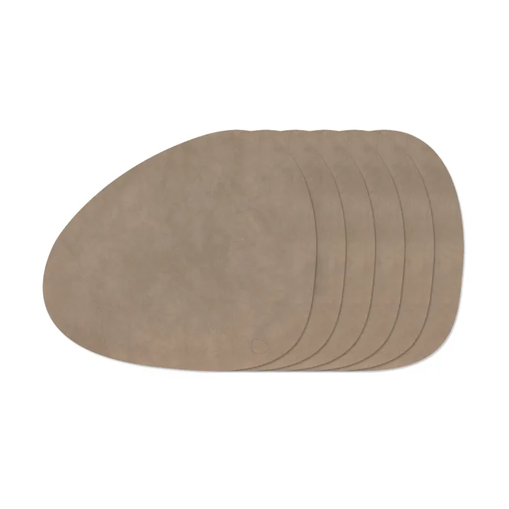 Nupo Curve bordbrikke-sett - Nomad Grey, 6-pakning - LIND DNA