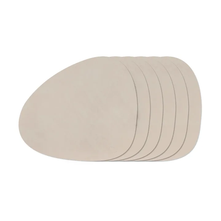 Nupo Curve bordbrikke-sett - Oyster White, 6-pakning - LIND DNA