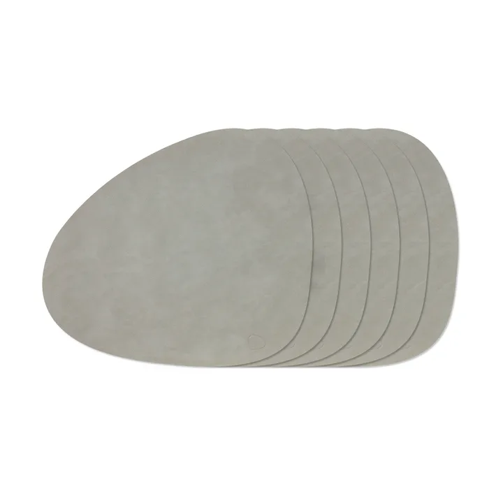Nupo Curve bordbrikkesett - Light Grey, 6-pakning - LIND DNA