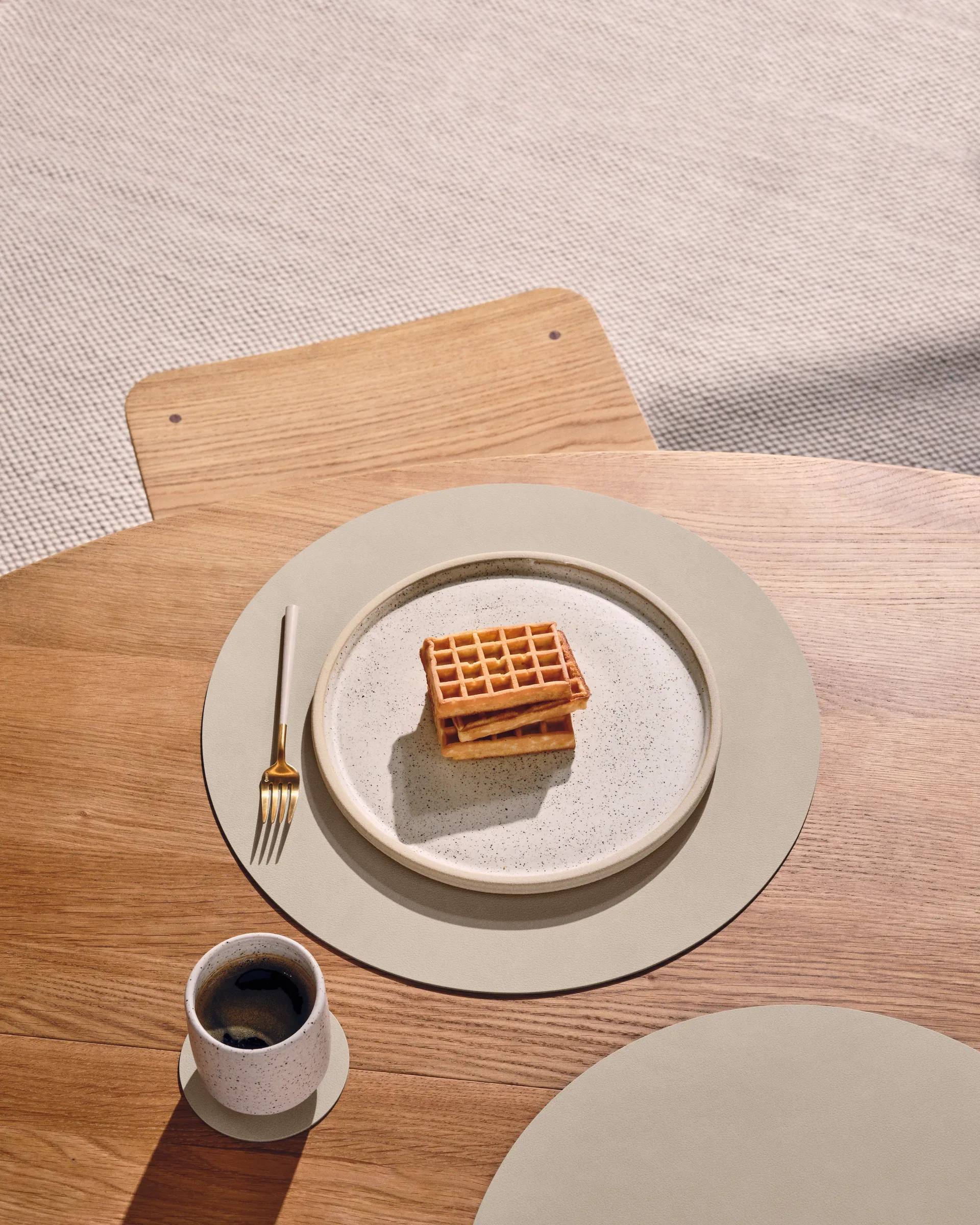 Nupo glassunderlag circle vendbar 1 stk., Linen-Flint Grey LIND DNA