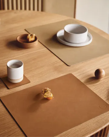 Wood Box oppbevaring til glassunderlag - Nature-oak, circle, S - LIND DNA