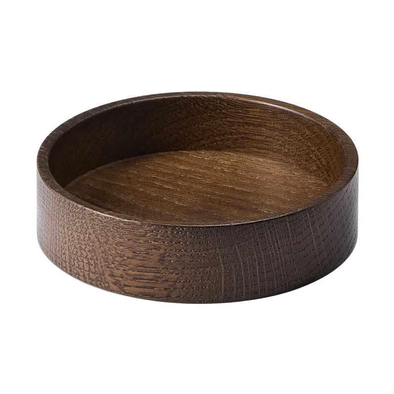 Wood Box oppbevaring til glassunderlag, Smoked-oak, circle, S LIND DNA