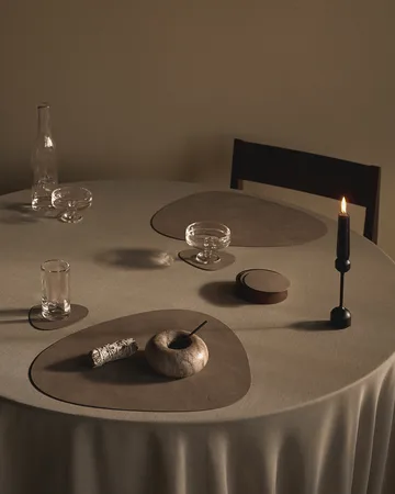 Wood Box oppbevaring til glassunderlag - Smoked-oak, circle, S - LIND DNA