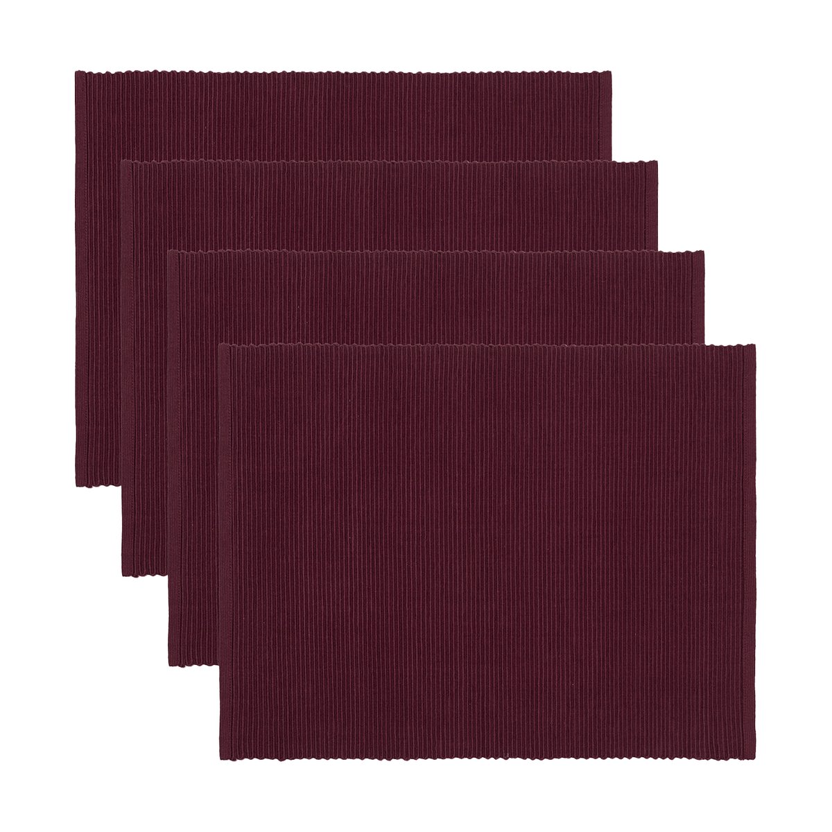 Linum Uni bordbrikke 35x46 cm 4-pk Burgunderrød
