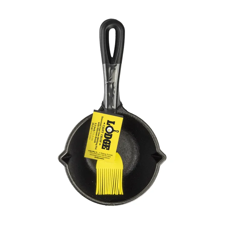 Sausesauspanne med silikonbørste - Støpejern, 23 cm - Lodge