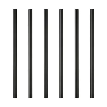 Lyngby Glass sugerør 14,5 cm 6-pakning - Sort - Lyngby Glas