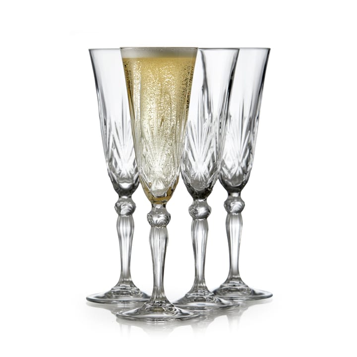 Melodia champagneglass 16 cl 4-pakning, Krystall Lyngby Glas