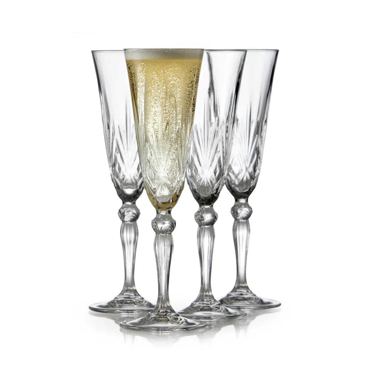 Lyngby Glas Melodia champagneglass 16 cl 4-pakning Krystall