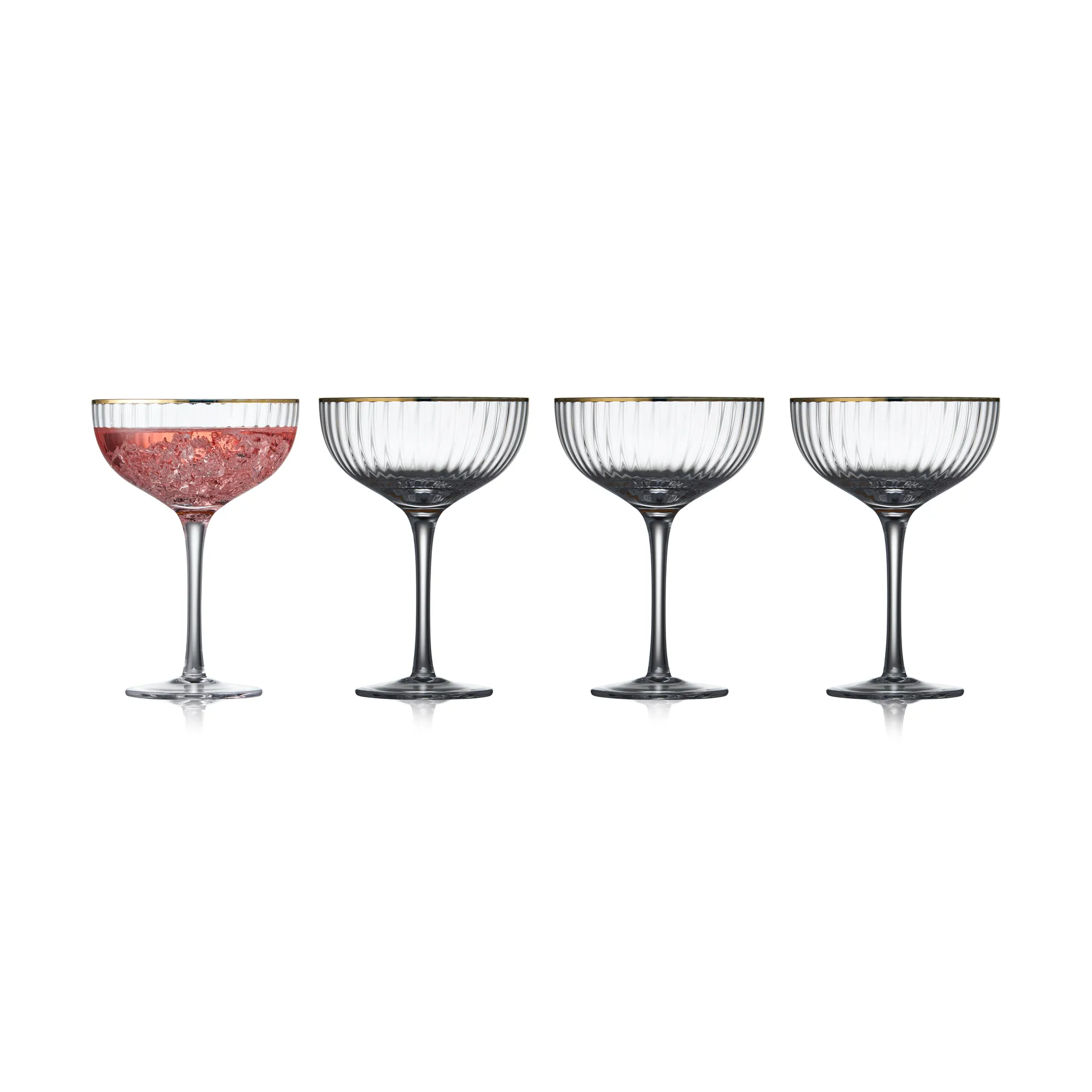 Palermo Gold cocktailglass 31,5 cl 4-pakning, Klar-gull Lyngby Glas