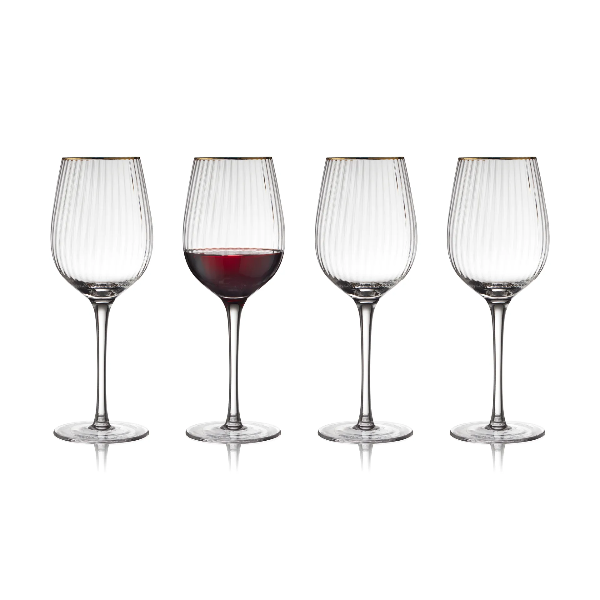 Palermo Gold rødvinsglass 40 cl 4-pakning, Klar-gull Lyngby Glas