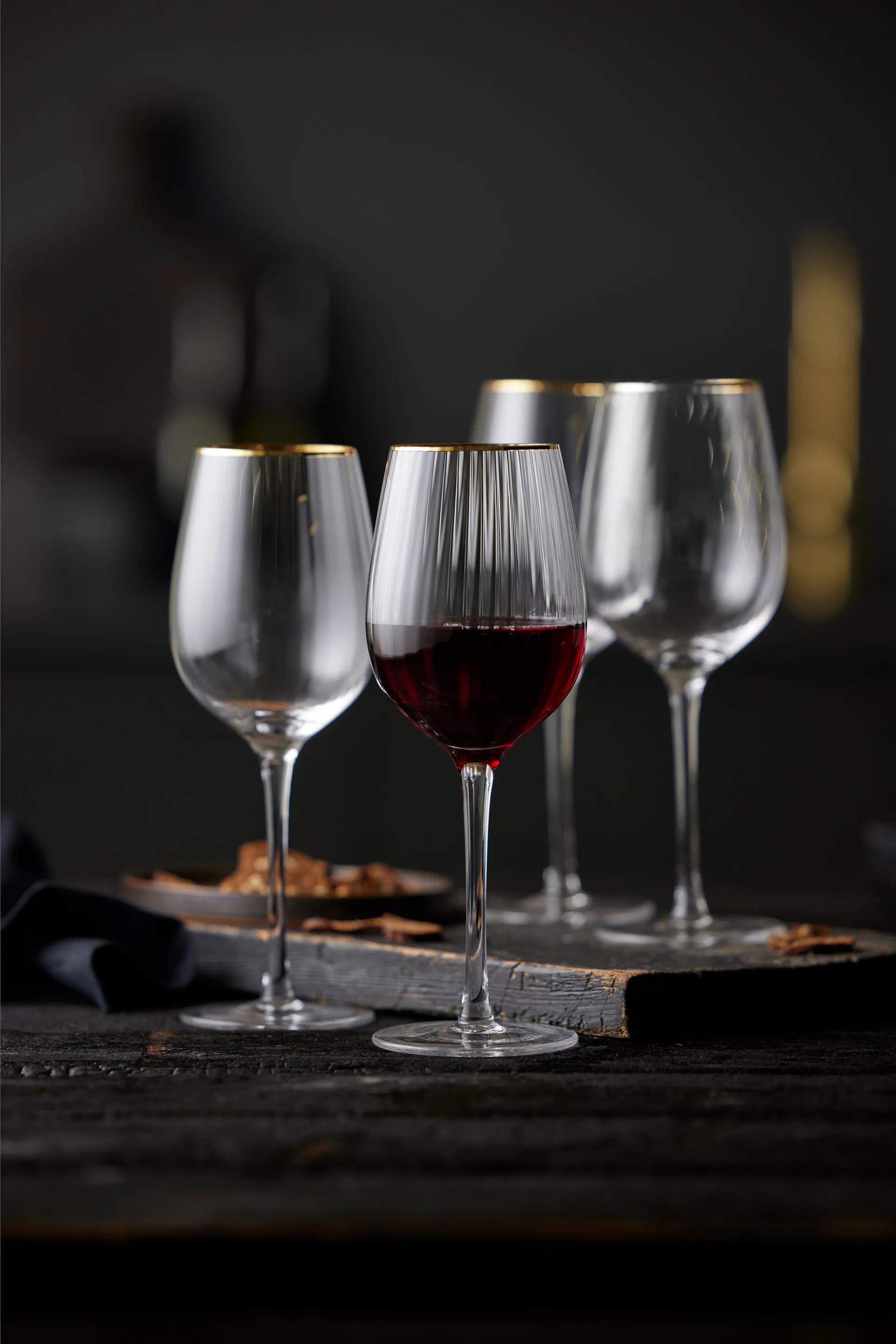 Palermo Gold rødvinsglass 40 cl 4-pakning, Klar-gull Lyngby Glas