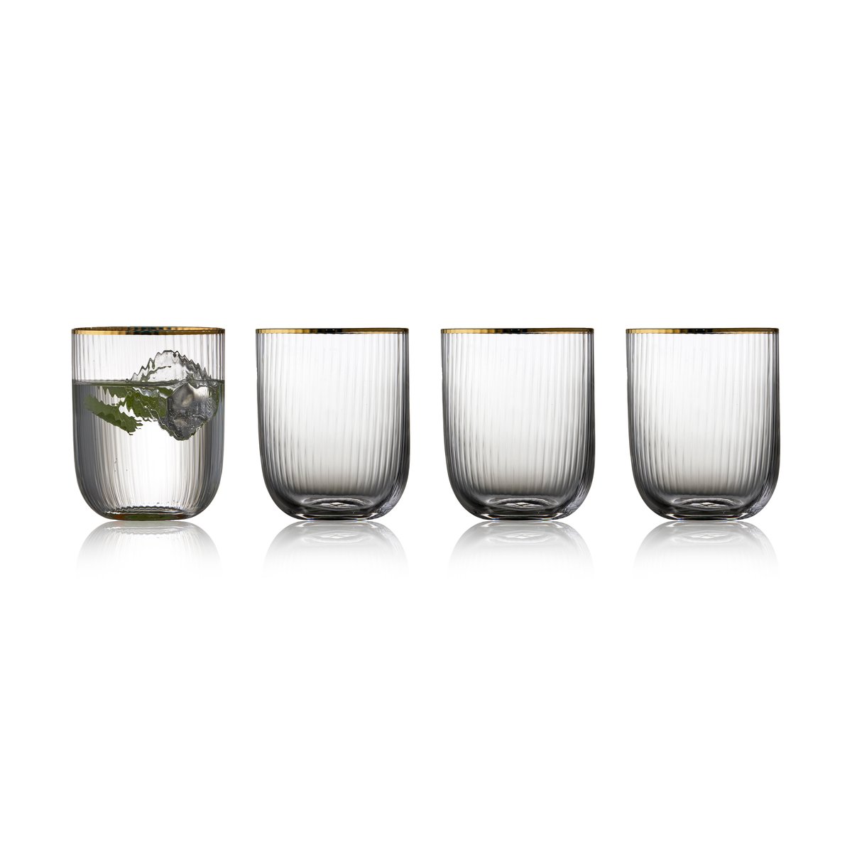 Lyngby Glas Palermo Gold tumblerglass 35 cl 4-pakning Klar-gull