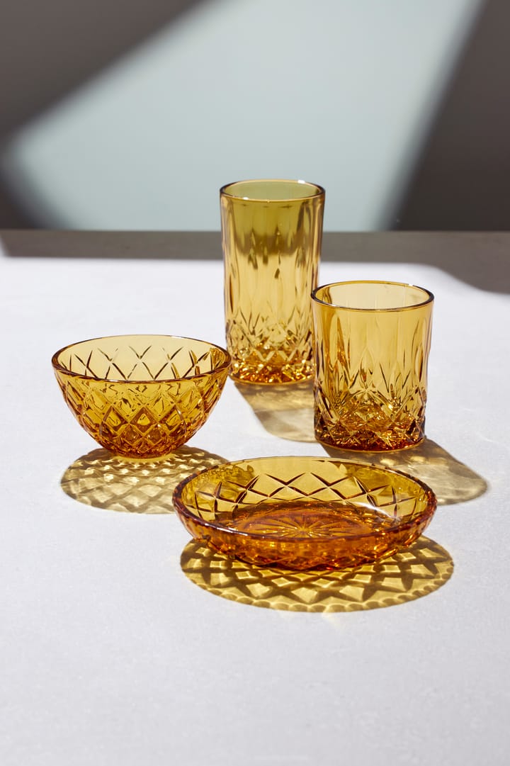 Sorrento asjett Ø 16 cm 4-pakning, Amber Lyngby Glas