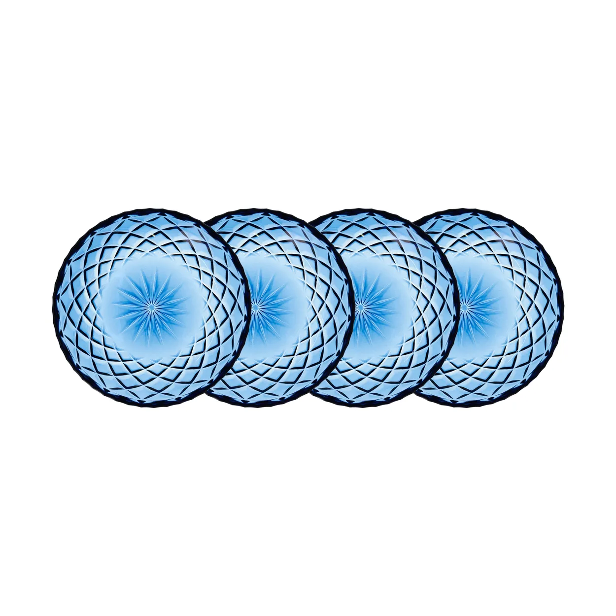 Lyngby Glas Sorrento asjett Ø 16 cm 4-pakning Blå